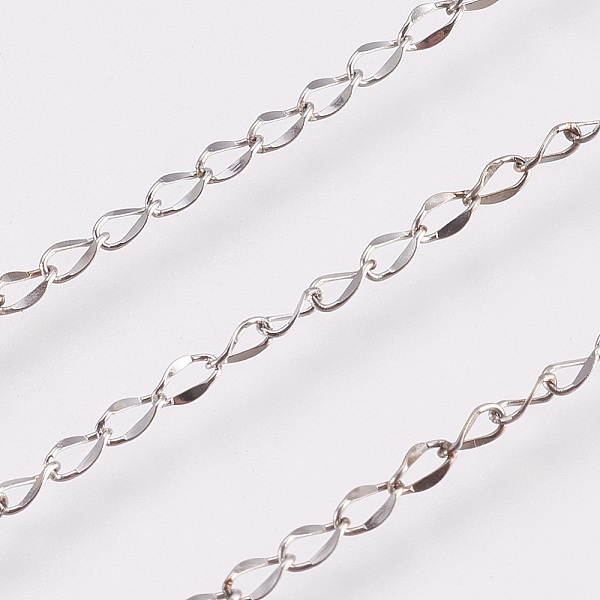 

PandaHall 304 Stainless Steel Twisted Chain Curb Chains, with Spool, Soldered, Stainless Steel Color, 4x2x1mm, about 32.8 Feet(10m)/roll 304...
