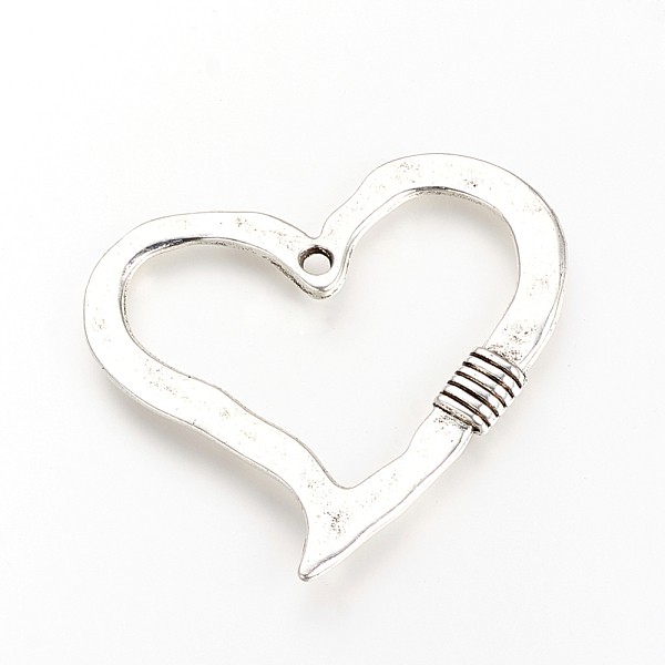 

PandaHall Tibetan Style Alloy Pendants, Hollow Heart, Cadmium Free & Nickel Free & Lead Free, Antique Silver, 62x60x5.5mm, Hole: 4mm, about...