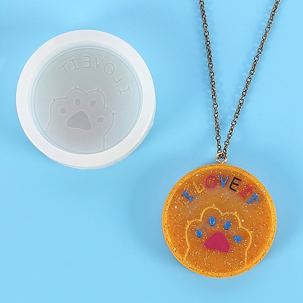 

PandaHall Food Grade DIY Silicone Pendant Molds, Decoration Making, Resin Casting Molds, For UV Resin, Epoxy Resin Jewelry Making, Paw Print..., White