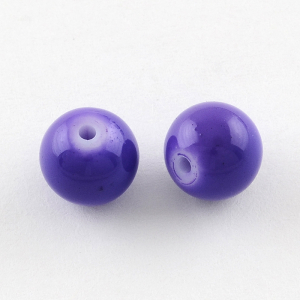 

PandaHall Painted Glass Bead Strands, Baking Paint, Round, Mauve, 6mm, Hole: 1.3~1.6mm, about 133pcs/strand, 31.4 inch Glass Round Purple