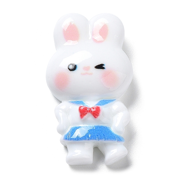 

PandaHall Ocean Theme Cartoon Opaque Resin Cabochons, Light Sky Blue, Rabbit, 26x15x7mm Resin Rabbit White