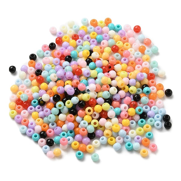 

PandaHall Acrylic Beads, Round, Mixed Color, 4x3mm, Hole: 1.6mm, about 8000pcs/248.4g, 248.4g/bag Acrylic Round Multicolor