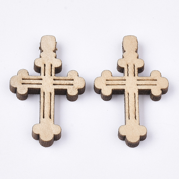 

PandaHall Wooden Pendants, Cross, Wheat, 33x21.5x4mm, Hole: 1.5mm Wood Cross Orange