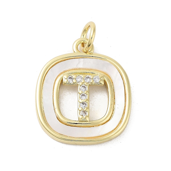 

PandaHall Rack Plating Brass Micro Pave Clear Cubic Zirconia Pendants, with Shell, Cadmium Free & Lead Free, Long-Lasting Plated, Real 18K...
