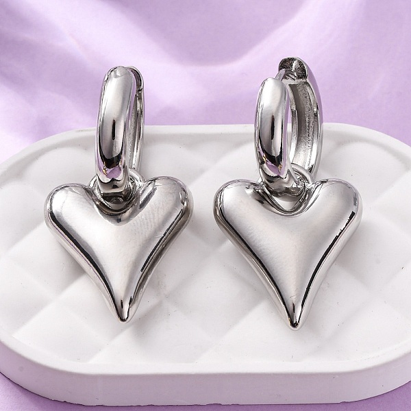 Heart Brass Hoop Ea… - image