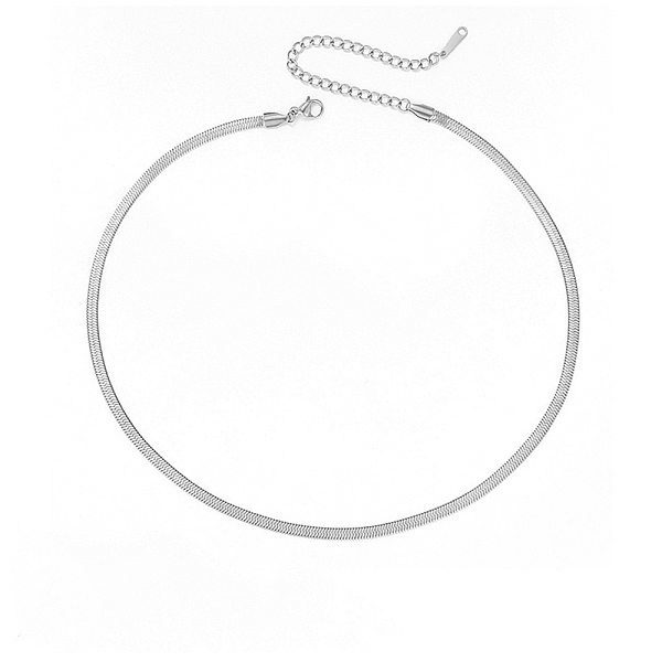 

PandaHall Titanium Steel Snake Bone Chain Necklaces, Stainless Steel Color, 13.78 inch(35cm) Titanium Steel