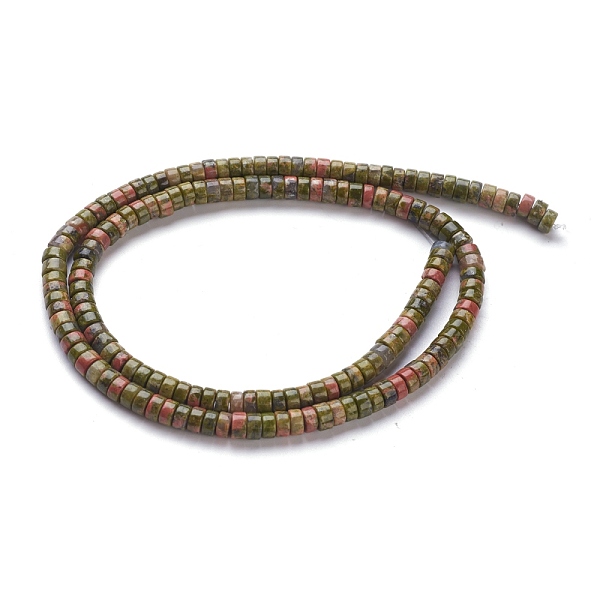 

PandaHall Natural Unakite Beads Strands, Heishi Beads, Flat Round/Disc, 4~4.5x2.5mm, Hole: 0.7mm, about 167pcs/strand, 15.43 inch(39.2cm)...