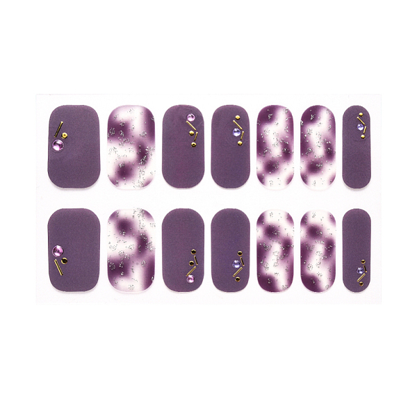 

PandaHall Full Cover Ombre Nails Wraps, Glitter Powder Color Street Nail Strips, Self-Adhesive, for Nail Tips Decorations, Medium Purple...