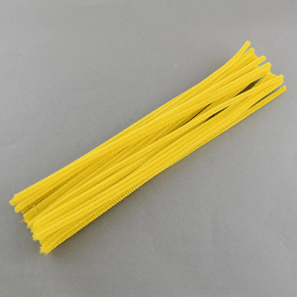 

PandaHall 11.8 inch Pipe Cleaners, DIY Chenille Stem Tinsel Garland Craft Wire, Yellow, 300x5mm Fibre
