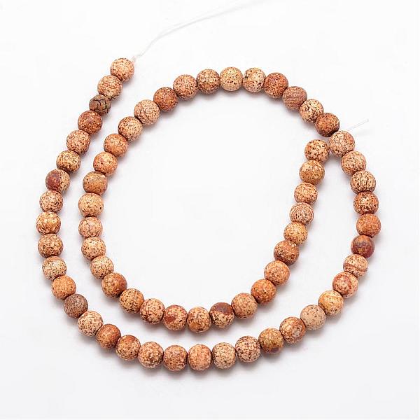 

PandaHall Natural Agate Bead Strands, Round, Dyed & Heated, Sandy Brown, 6mm, Hole: 1mm, about 61pcs/strand, 15 inch Natural Agate Round..., Gold