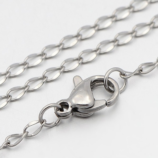 

PandaHall 304 Stainless Steel Twisted Chain Necklaces, with Lobster Claw Clasps, Stainless Steel Color, 17.7 inch(45cm), 2mm 304 Stainless...