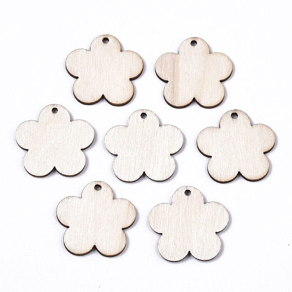 

PandaHall Unfinished Natural Poplar Wood Pendants, Laser Cut Wood Shapes, Undyed, Flower, Antique White, 24x24.5x1.5mm, Hole: 1.6mm Wood..., Orange