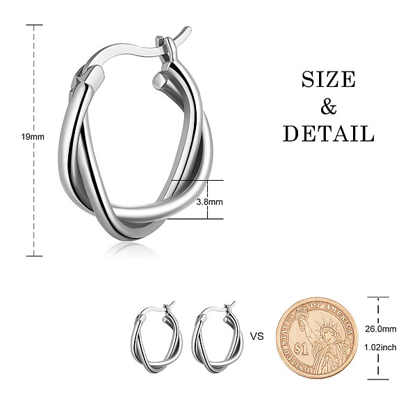 

PandaHall SHEGRACE 925 Sterling Silver Split Earrings, Hoop Earrings, Silver, 19x3.8mm Sterling Silver