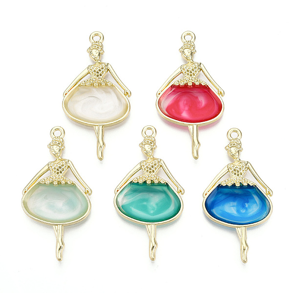 

PandaHall Epoxy Resin Big Pendants, Ballet Dancer Charm, with Rack Plating Light Gold Tone Alloy Open Back Bezel, Cadmium Free & Nickel Free..., Multicolor