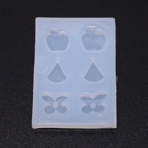 

PandaHall DIY Earring Silicone Molds, Resin Casting Pendant Molds, For UV Resin, Epoxy Resin Jewelry Making, Apple & Watermelon & Cherry..., White