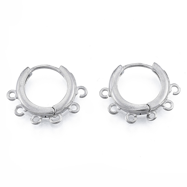 

PandaHall 304 Stainless Steel Hoop Earrings Findings, with Vertical Loops, Stainless Steel Color, 17.5x21x2.5mm, Hole: 1mm, Pin: 1mm 316...