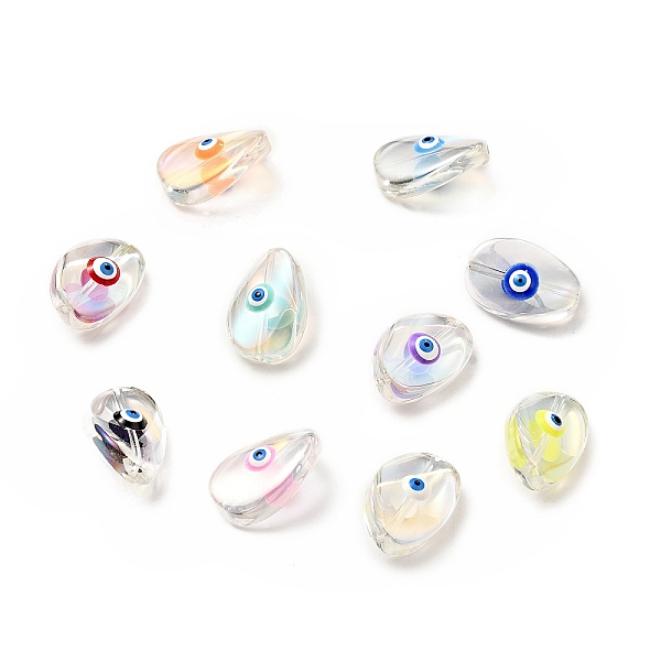 

PandaHall Transparent Glass Beads, with Enamel, Teardop with Evil Eye Pattern, Mixed Color, 18.5x12.5x8mm, Hole: 1.2mm Glass Teardrop..., Multicolor