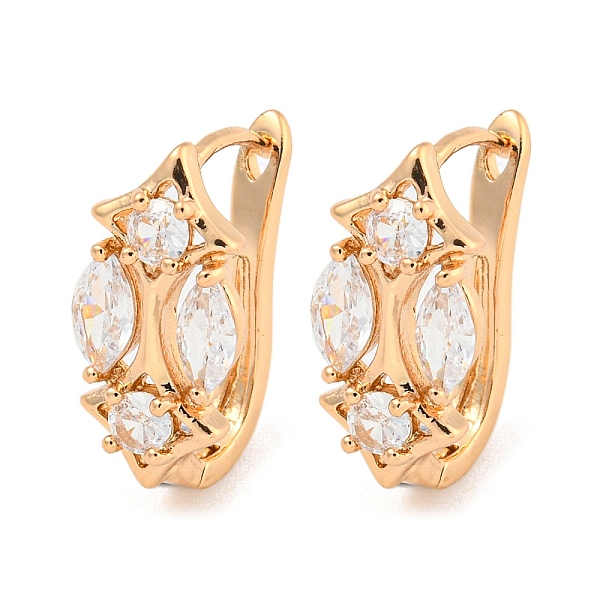 

PandaHall Brass Micro Pave Clear Cubic Zirconia Hoop Earrings, Oval, Light Gold, 17x8mm Brass Oval Clear