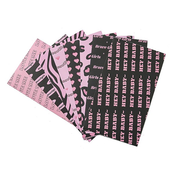 

PandaHall 8Pcs Scrapbook Paper Pad, for DIY Background Paper, Waterproof Stickers, Word, 170x96x0.2mm, 8Pcs/set Paper Word