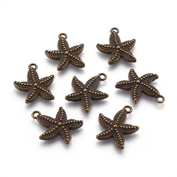 

PandaHall Cadmium Free & Nickel Free & Lead Free Alloy Pendants, Starfish/Sea Stars , Antique Bronze, 22x19x3mm, Hole: 2mm Alloy Starfish