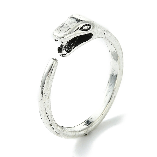 

PandaHall Snake Alloy Open Cuff Rings, Lead Free & Cadmium Free, Antique Silver, 2~6mm, Inner Diameter: 19mm Alloy Snake