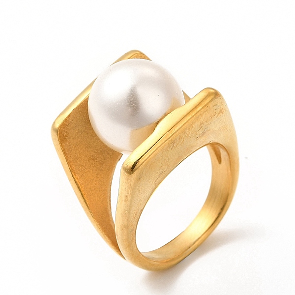 

PandaHall Ion Plating(IP) 304 Stainless Steel Finger Rings, Classic Plastic Bead Wide Band Rings for Women, Real 18K Gold Plated, US Size 7...