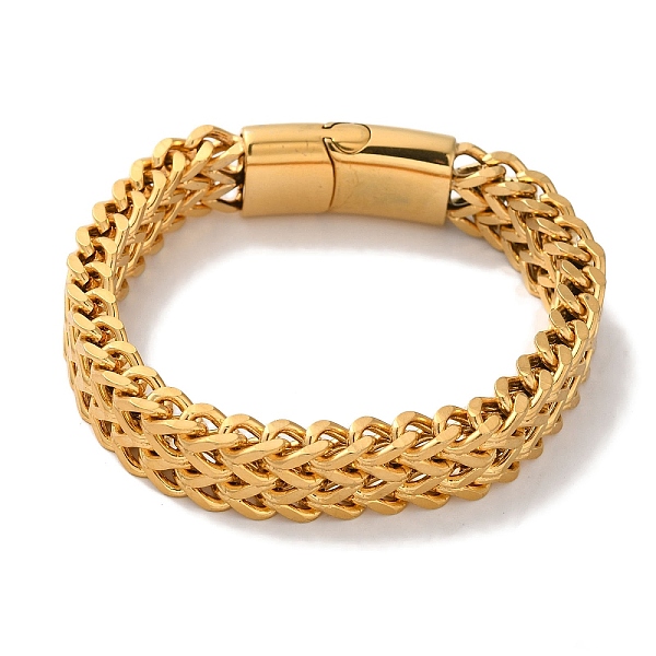 

PandaHall Vacuum Plating 201 Stainless Steel Wheat Chain Bracelets for Women Men, with Snap Clasp, Real 18K Gold Plated, 8-1/8 inch(20.7cm)...