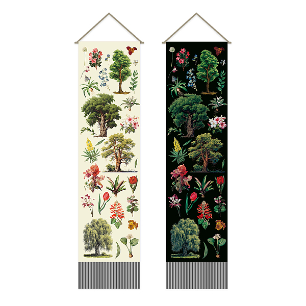 

PandaHall Polyester Wall Hanging Tapestry, for Bedroom Living Room Decoration, Rectangle, Tree, 1160x330mm, 2pcs/set Polyester Tree