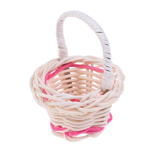 

PandaHall Mini Rattan Woven Baskets, Micro Landscape Dollhouse Accessories, Pretending Prop Decorations, Red, 40x30x65mm Rattan Red