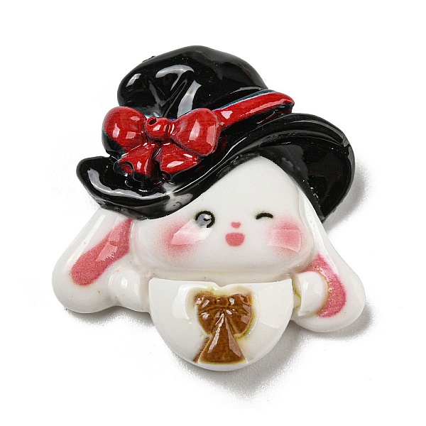 

PandaHall Halloween Theme Opaque Resin Decoden Cabochons, Rabbit with Witch Hat, Bowknot, 27x25x8mm Resin Bowknot