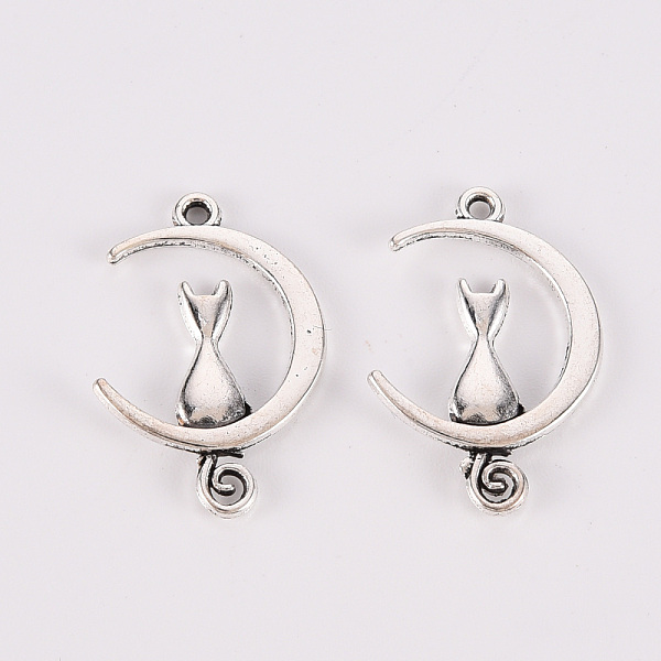 

PandaHall Tibetan Style Alloy Pendants, Lead Free & Cadmium Free, Moon with Cat, Antique Silver, 20.5x13x2mm, Hole: 1.2mm, about 720cs/500g...