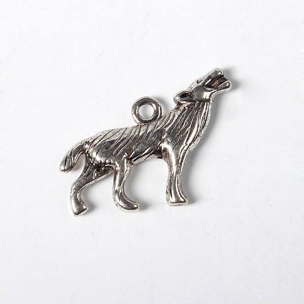 Tibetan Style Alloy Howling Wolf Pendants