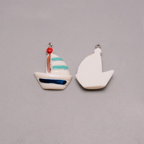 

PandaHall Resin Pendants, with Iron Pin, Boat, White, 33x25x7mm, Hole: 2mm Resin Others White