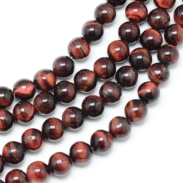 

PandaHall Natural Red Tiger Eye Bead Strands, Dyed, Round, 8~9mm, Hole: 1mm, about 46pcs/strand, 15.3 inch Tiger Eye Round