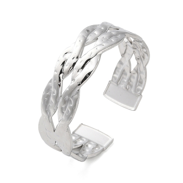 

PandaHall 304 Stainless Steel Braided Open Cuff Bangles, Hollow Bangles for Women, Stainless Steel Color, Inner Diameter: 2 inch(5cm)...
