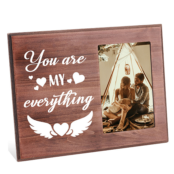 

PandaHall MDF Wood Photo Frames, for Tabletop Display Photo Frame, Rectangle, Word, 195x254x12mm Wood Word