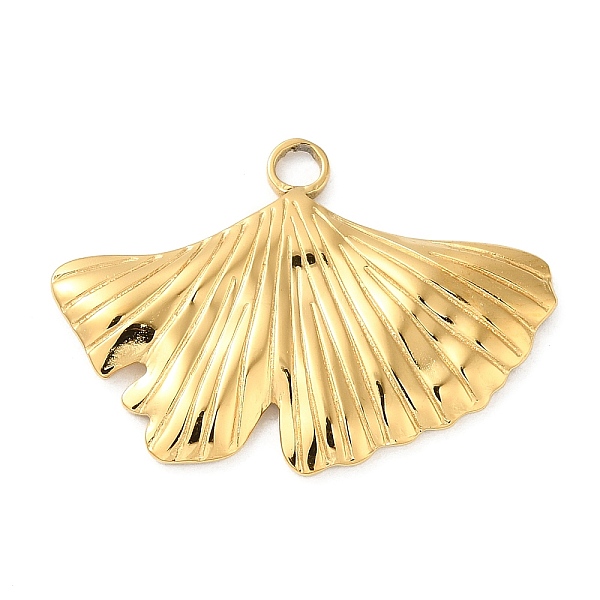 

PandaHall 304 Stainless Steel Pendants, Ginkgo Leaf Charm, Real 18K Gold Plated, 21x29.5x2mm, Hole: 2.5mm 304 Stainless Steel Leaf