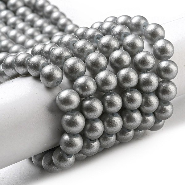 

PandaHall Spray Painted Glass Round Bead Strands, Gray, 8mm, Hole: 1.3~1.6mm, about 100pcs/strand, 31.4 inch Glass Round Gray