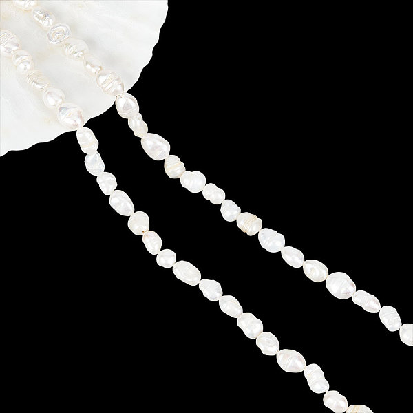 

PandaHall 1 Strand Baroque Style Natural Keshi Pearl Beads Strands, Cultured Freshwater Pearl, Rice, Seashell Color, 9~11x5~8x4~7mm, Hole...