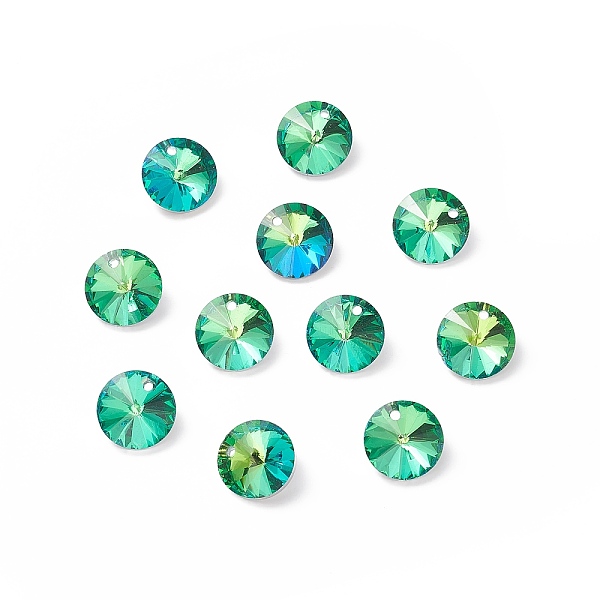 

PandaHall Glass Charms, Faceted, Cone, Medium Aquamarine, 14x7mm, Hole: 1mm Glass Cone