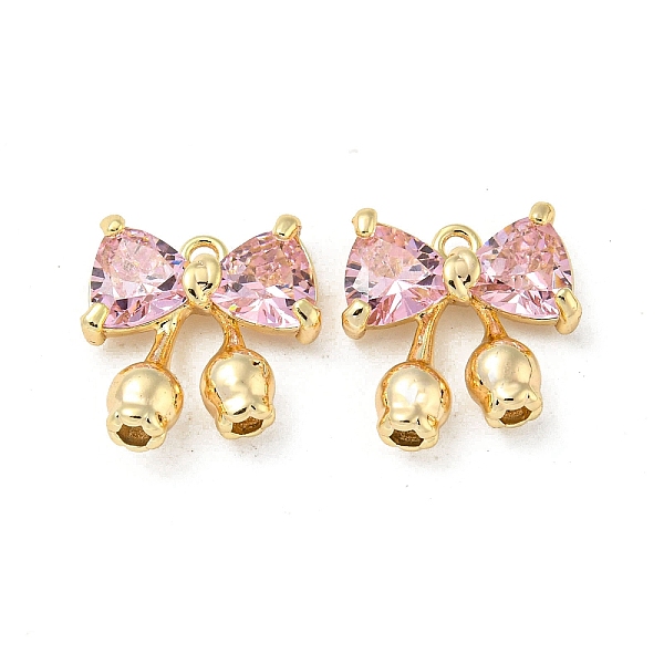 

PandaHall Rack Plating Brass Pendants, with Pearl Pink Glass, Bowknot Charms, Real 18K Gold Plated, 14x13x4mm, Hole: 1.4mm Brass+Glass...