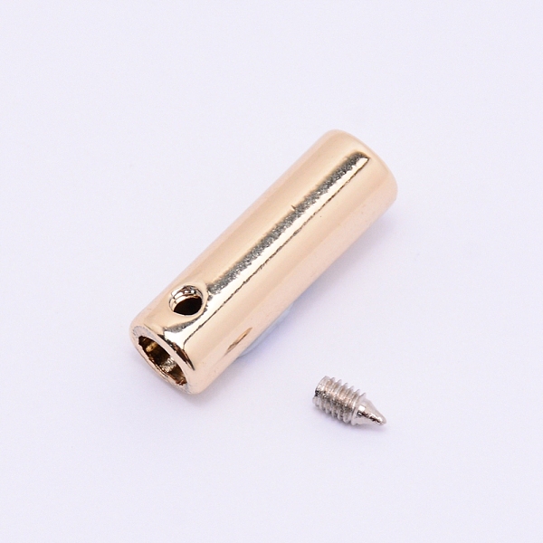 

PandaHall Zinc Alloy End Caps, Column, Golden, 19.5x6mm, Hole: 2mm, Inner Diameter: 4mm Alloy