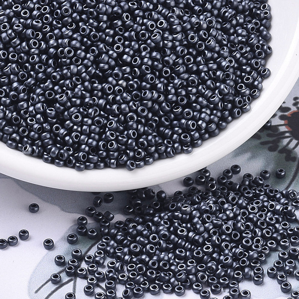 

PandaHall MIYUKI Round Rocailles Beads, Japanese Seed Beads, 11/0, (RR2011) Matte Metallic Gunmetal, 2x1.3mm, Hole: 0.8mm, about..., Black