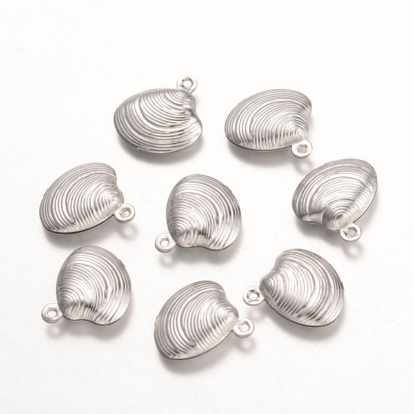 

PandaHall 316 Surgical Stainless Steel Pendants, Shell, Stainless Steel Color, 14x13.5x3mm, Hole: 1mm 316 Surgical Stainless Steel Shell...