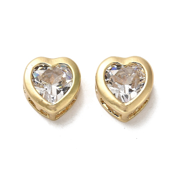 

PandaHall Brass Beads, with Glass, Long-Lasting Plated, Heart, Golden, 10.5x10x5.5mm, Hole: 1.9mm Brass+Glass Heart