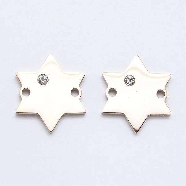 

PandaHall 316L Surgical Stainless Steel Micro Pave Cubic Zirconia Links connectors, Star, Clear, Rose Gold, 15x13x2mm, Hole: 1mm 316L...