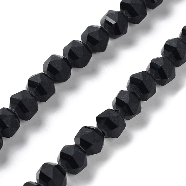 

PandaHall Electroplate Transparent Glass Beads Strands, Frosted, Faceted, Lantern, Black, 7x7.8x7.5mm, Hole: 1.5mm, about 72pcs/strand...