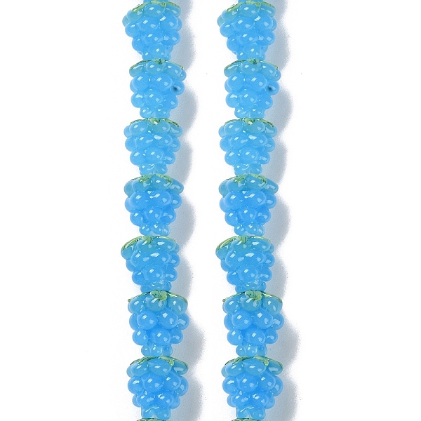 

PandaHall Handmade Lampwork Beads Strands, Raspberry, Deep Sky Blue, 12.5x12.5mm, Hole: 1.4mm, about 20pcs/strand, 9.84''(25cm) Lampwork...