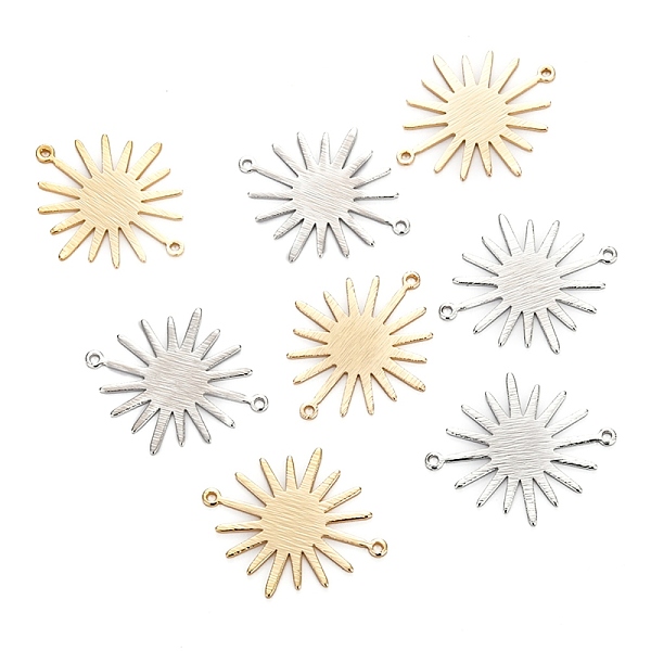 

PandaHall Brass Solar Eclipse Links Connectors, Long-Lasting Plated, Sun, Mixed Color, 26.5x22.5x0.8mm, Hole: 1.2mm Brass Sun