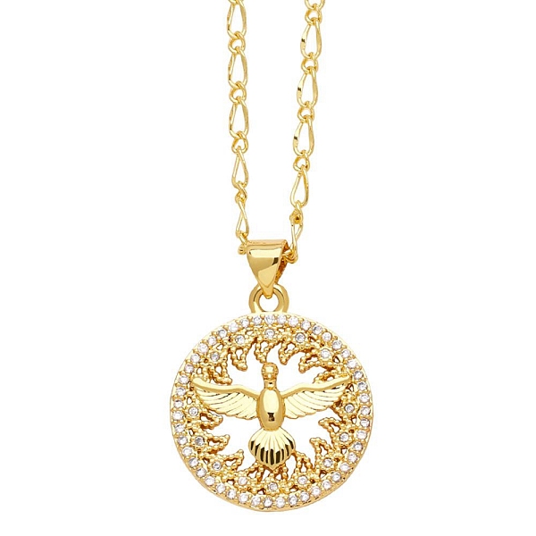 

PandaHall Brass Micro Pave Cubic Zirconia Pendant Necklaces, Bird, 16.93 inch(43cm), Pendant: 28x21mm Cubic Zirconia Bird Clear